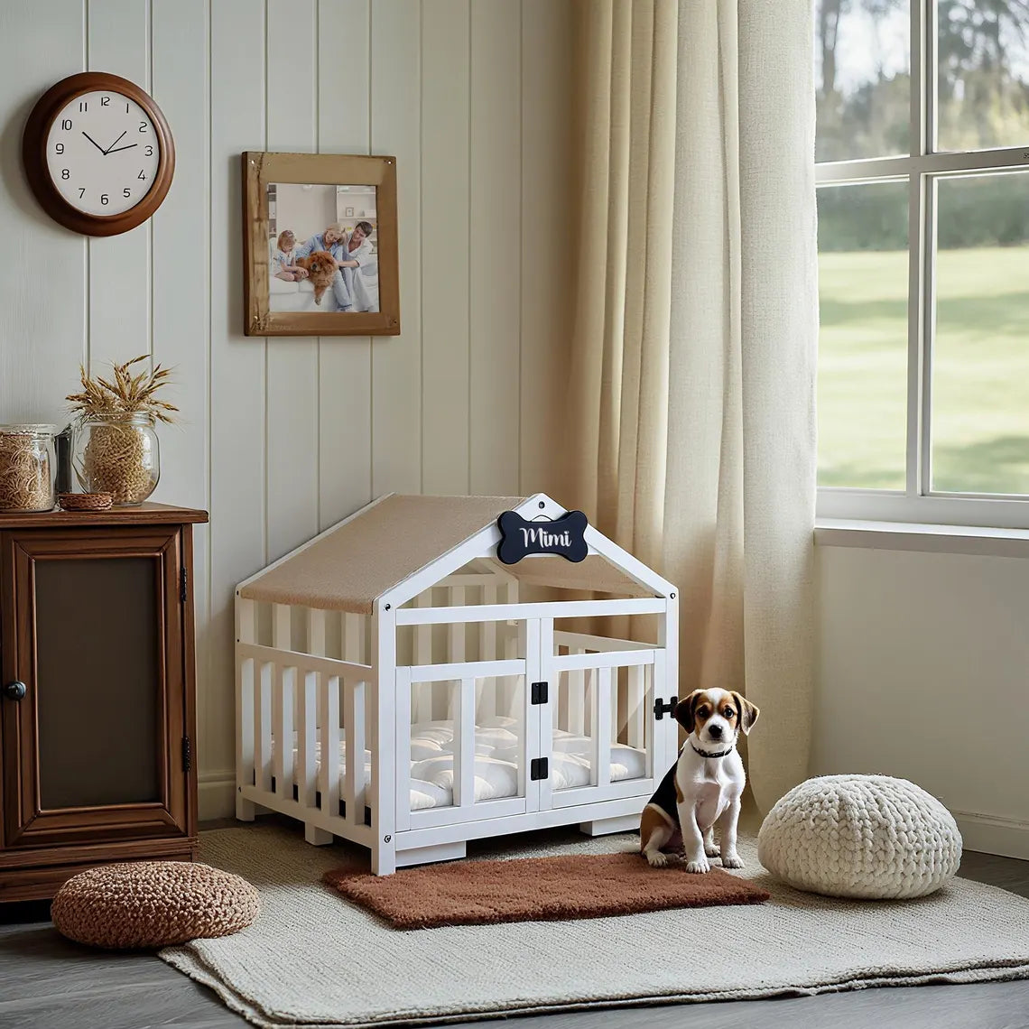 Modern Wood Dog House & Dog Bed, Pet House and Pet Bed, Wooden Dog Kennel, Dog Crate Furniture, Dog Furniture, Gift for Dog Lover