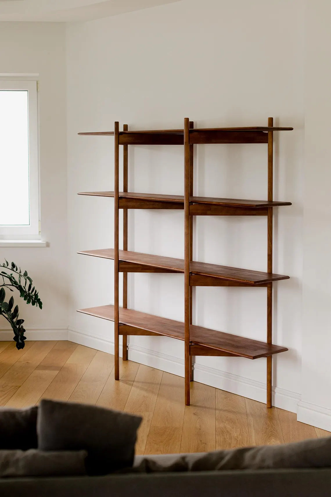 Mid-Century modern shelf, Wooden Bookshelf, Mid-century Bookcase, ZigZag Bookshelf, Wall shelf, Wood shelf, Raumtrenner regal, Regale