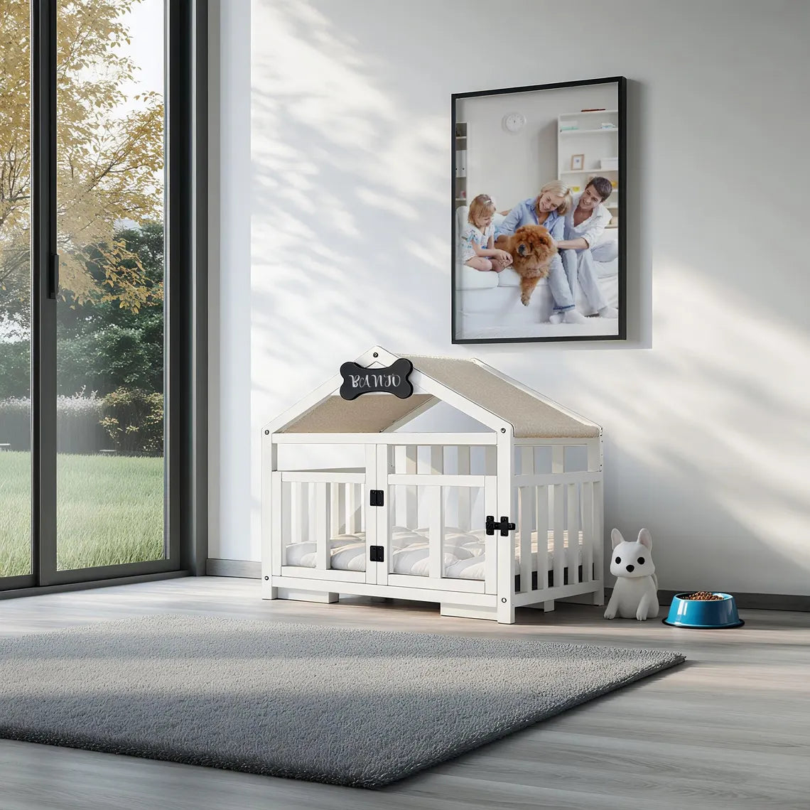 Modern Wood Dog House & Dog Bed, Pet House and Pet Bed, Wooden Dog Kennel, Dog Crate Furniture, Dog Furniture, Gift for Dog Lover