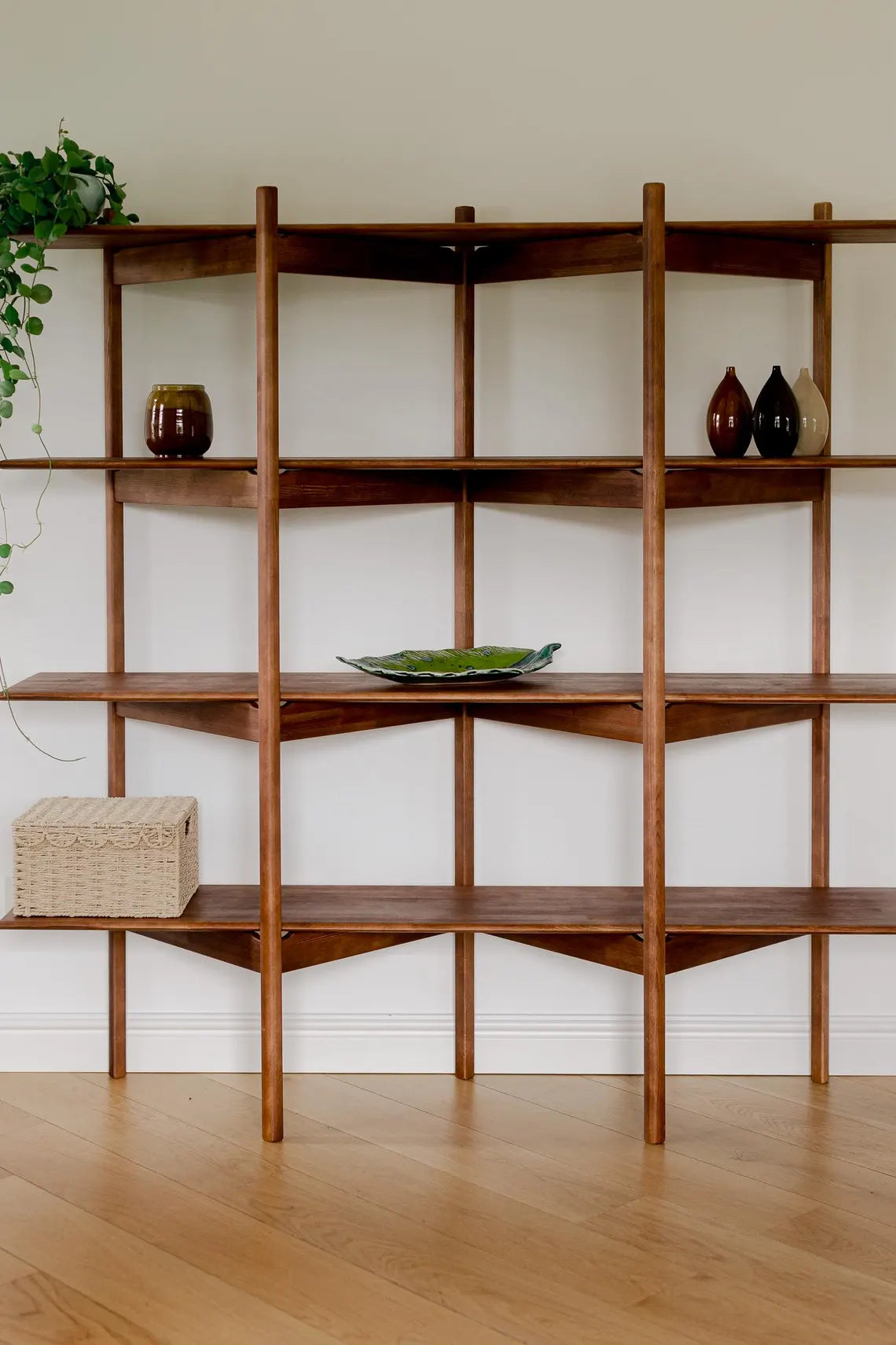 Mid-Century modern shelf, Wooden Bookshelf, Mid-century Bookcase, ZigZag Bookshelf, Wall shelf, Wood shelf, Raumtrenner regal, Regale