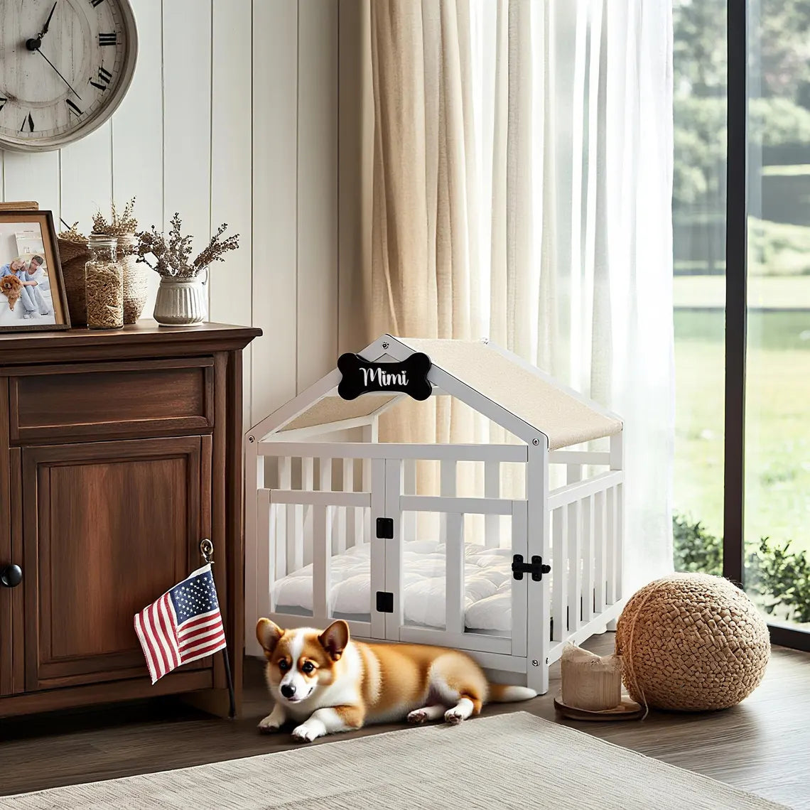 Modern Wood Dog House & Dog Bed, Pet House and Pet Bed, Wooden Dog Kennel, Dog Crate Furniture, Dog Furniture, Gift for Dog Lover