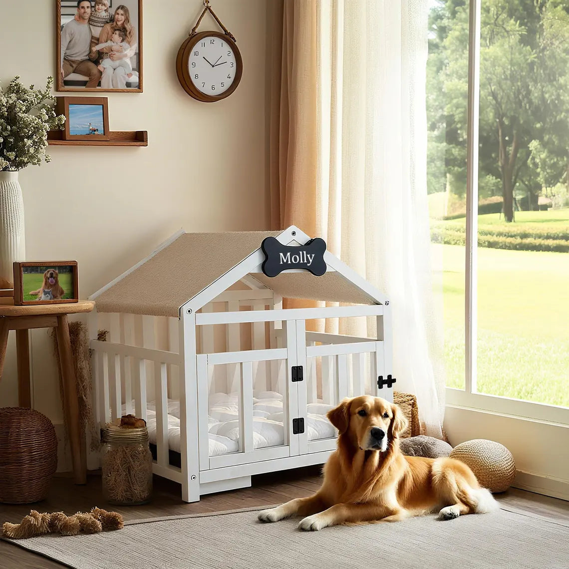 Modern Wood Dog House & Dog Bed, Pet House and Pet Bed, Wooden Dog Kennel, Dog Crate Furniture, Dog Furniture, Gift for Dog Lover