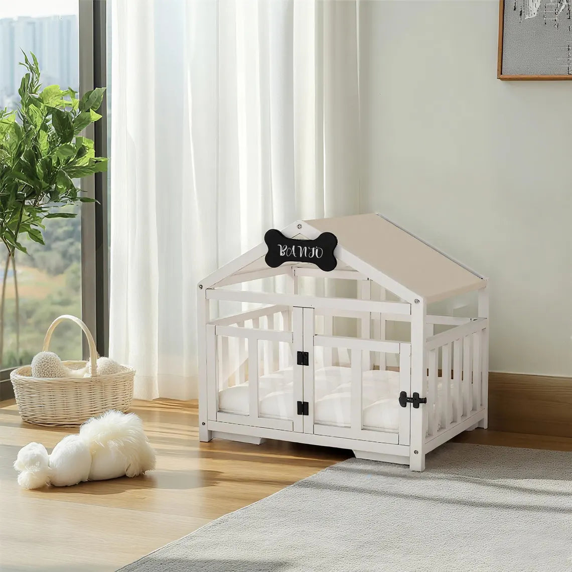 Modern Wood Dog House & Dog Bed, Pet House and Pet Bed, Wooden Dog Kennel, Dog Crate Furniture, Dog Furniture, Gift for Dog Lover