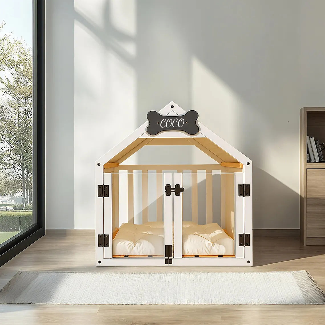 Modern Wood Dog House & Dog Bed, Pet House and Pet Bed, Wooden Dog Kennel, Dog Crate Furniture, Dog Furniture, Gift for Dog Lover