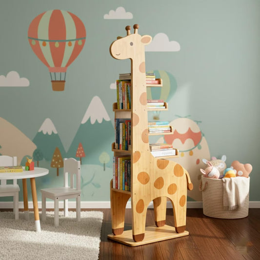 Giraffe Kids Bookshelf l Delicate Handmade Children’s Bookcase for Nursery & Playroom