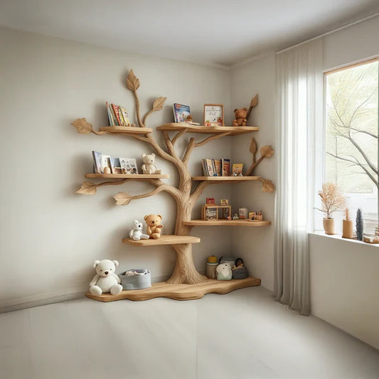Tree Kids Bookshelf Natural Trees Handmade Baby Room Decor Gift SINLTB147